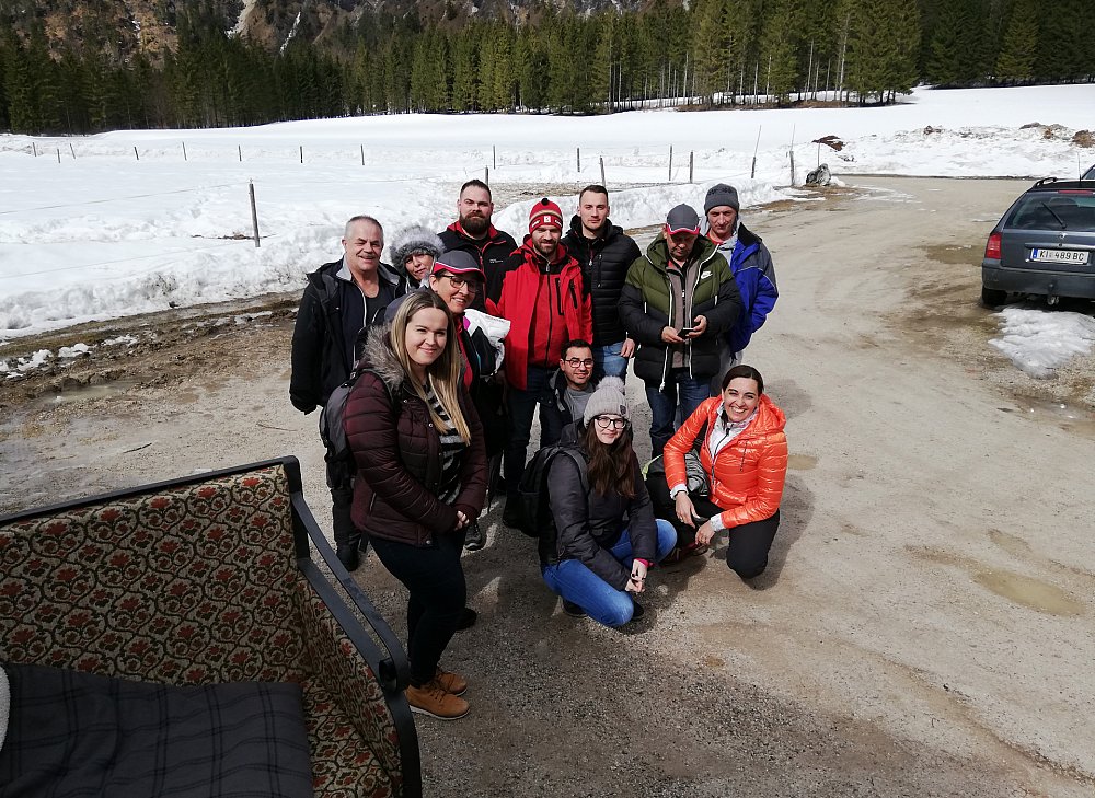 Gruppenbild auf der Schipiste